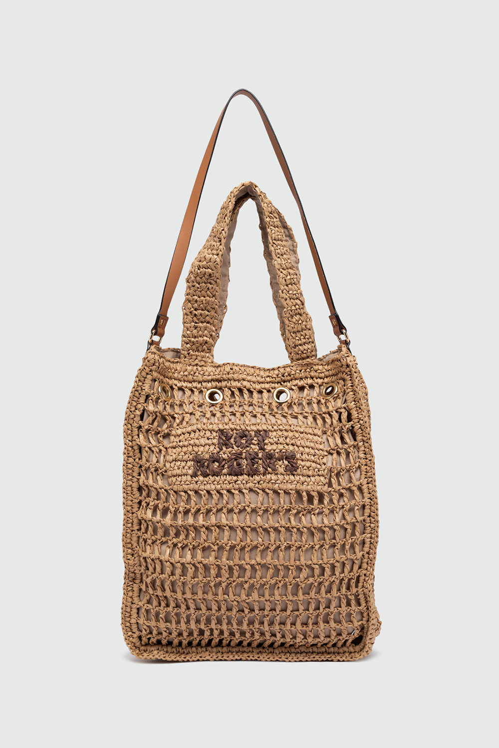 ROY ROGERS: BORSA BUCKET PIATTA IN CARTA INTRECCIATA