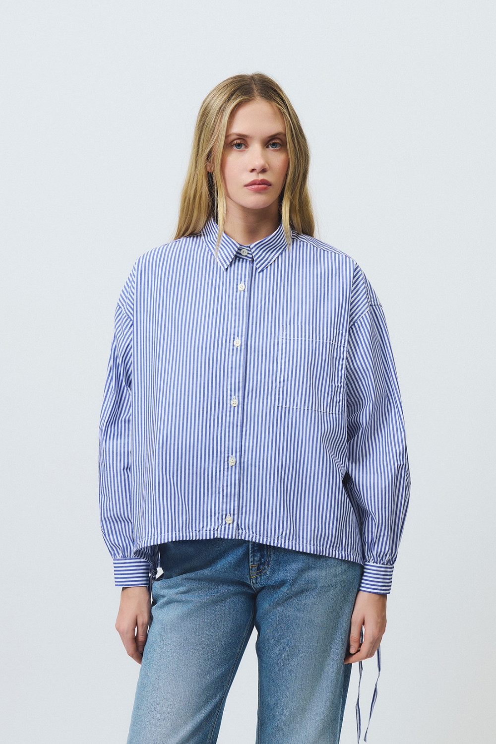 ROY ROGERS: CAMICIA BLOOM IN POPELINE A RIGHE