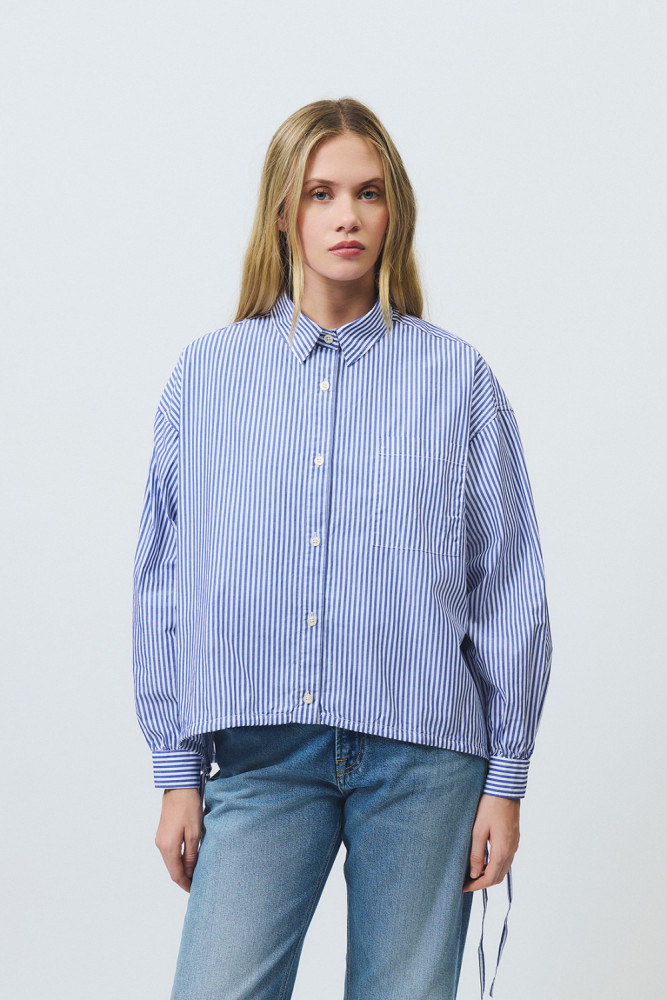 CAMICIA BLOOM IN POPELINE A RIGHE