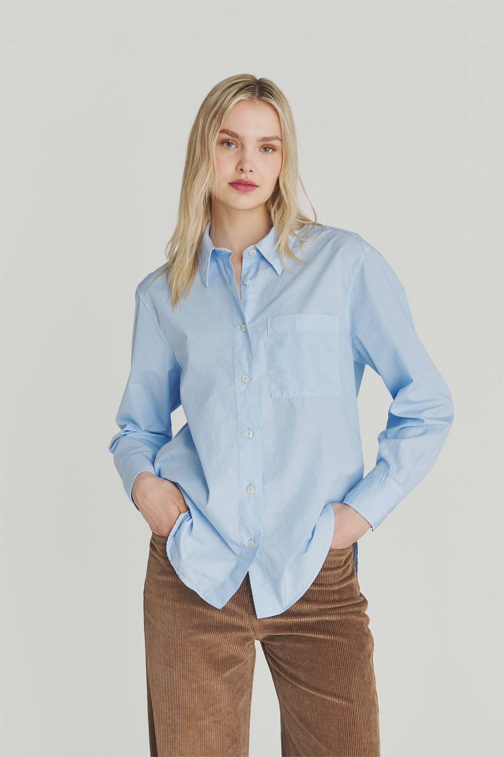 ROY ROGERS: CAMICIA EASY IN POPELINE DI COTONE
