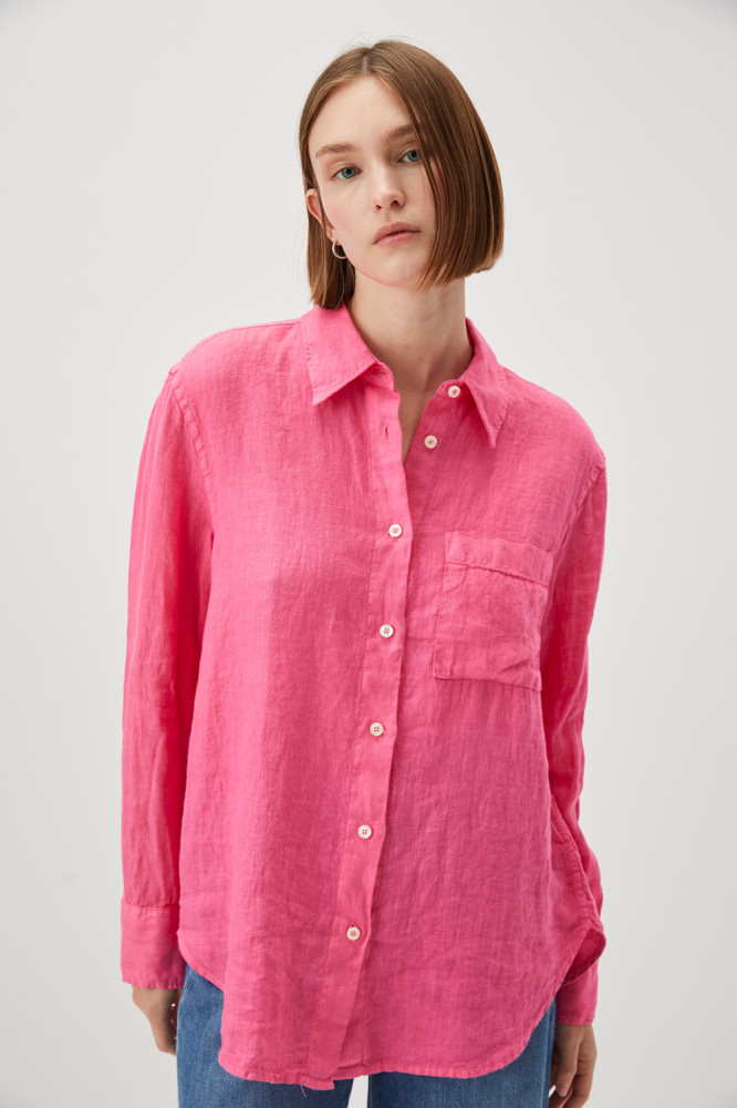 DYED LINEN EASY SHIRT 