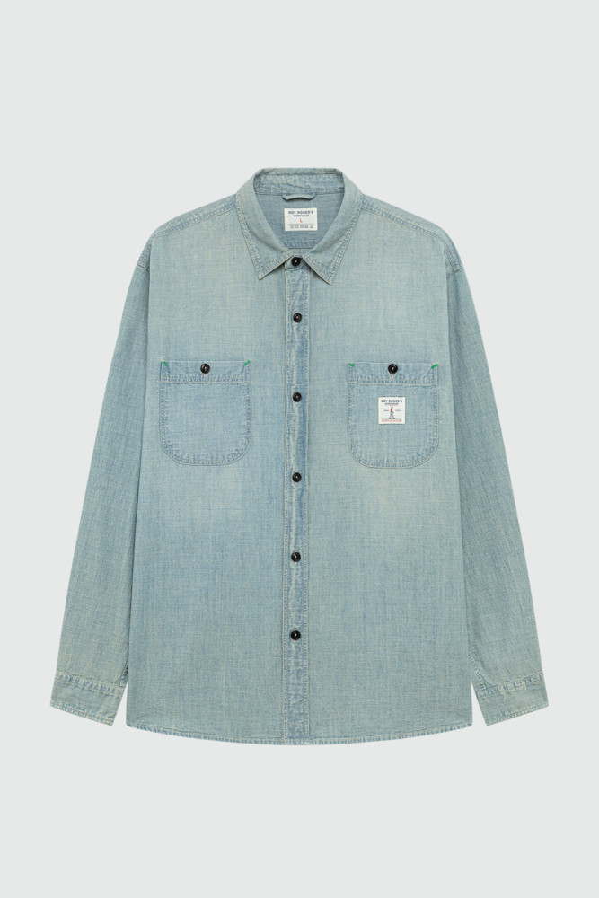 LIAM SHIRT IN SAND BLEACH CHAMBRAY