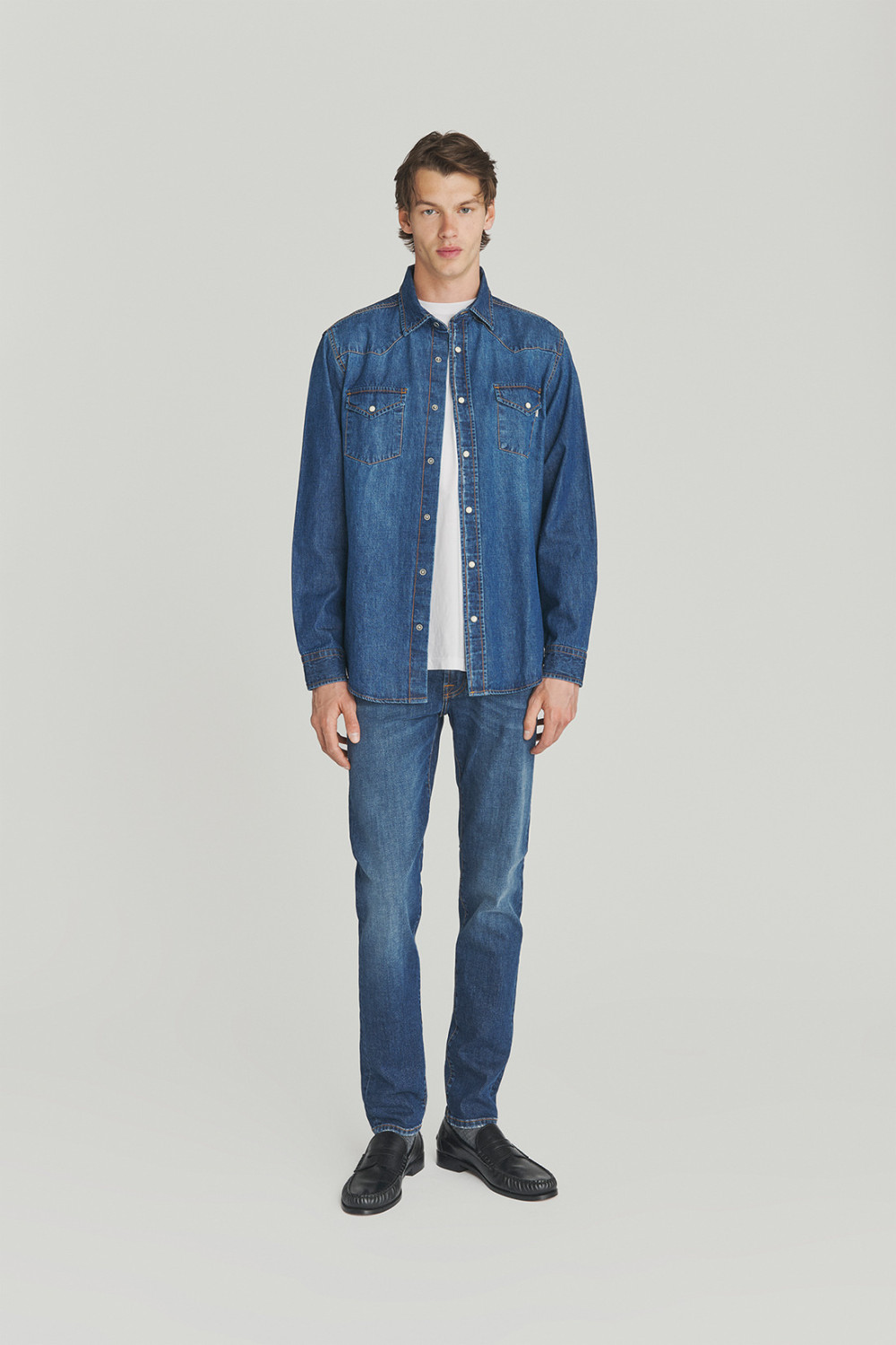 ROY ROGERS: MARTIN SHIRT IN BRUCE WASH DENIM