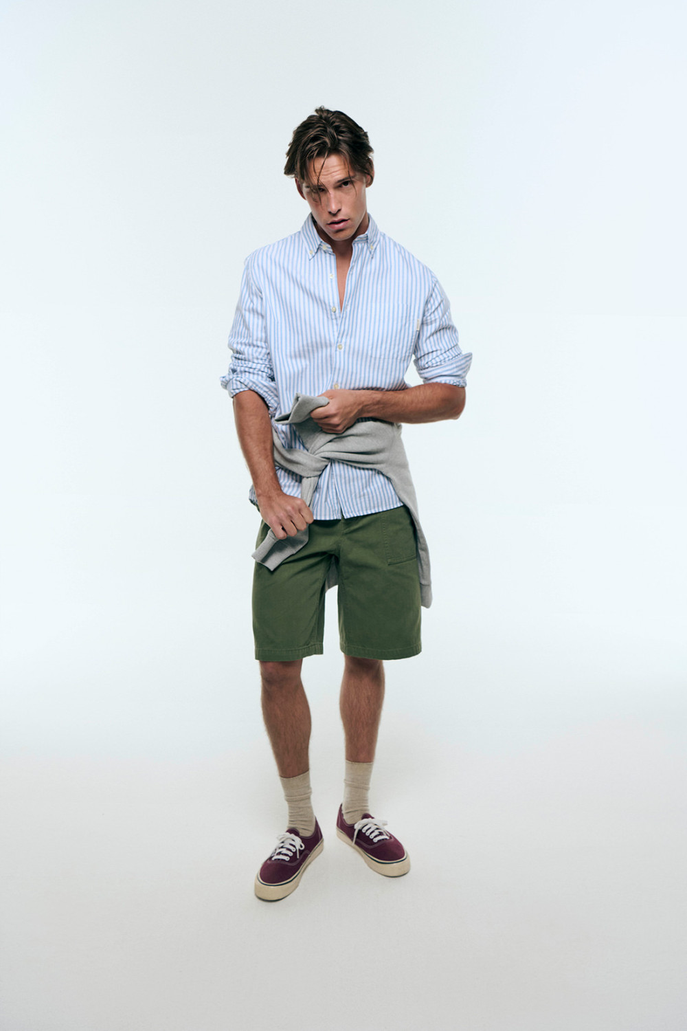 ROY ROGERS: CAMICIA OXFORD A RIGHE