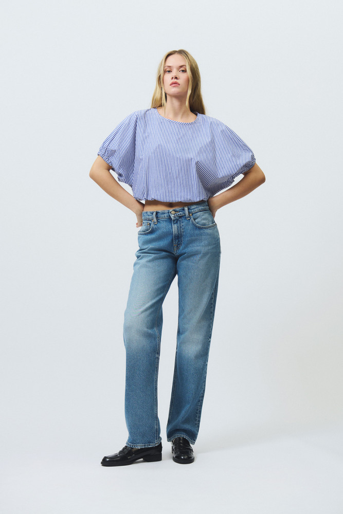 PUFF SHIRT IN STRIPED POPLIN