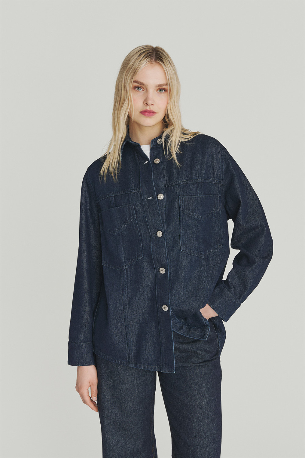 ROY ROGERS: CAMICIA VALERY IN DENIM RINSE