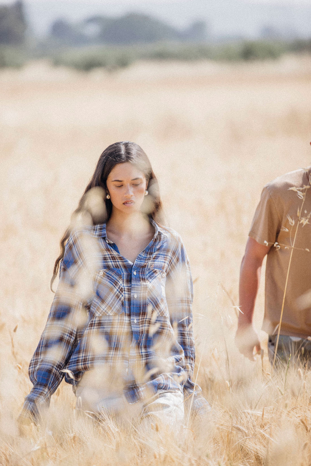 ROY ROGERS: CAMICIA WORK IN LINO A QUADRI