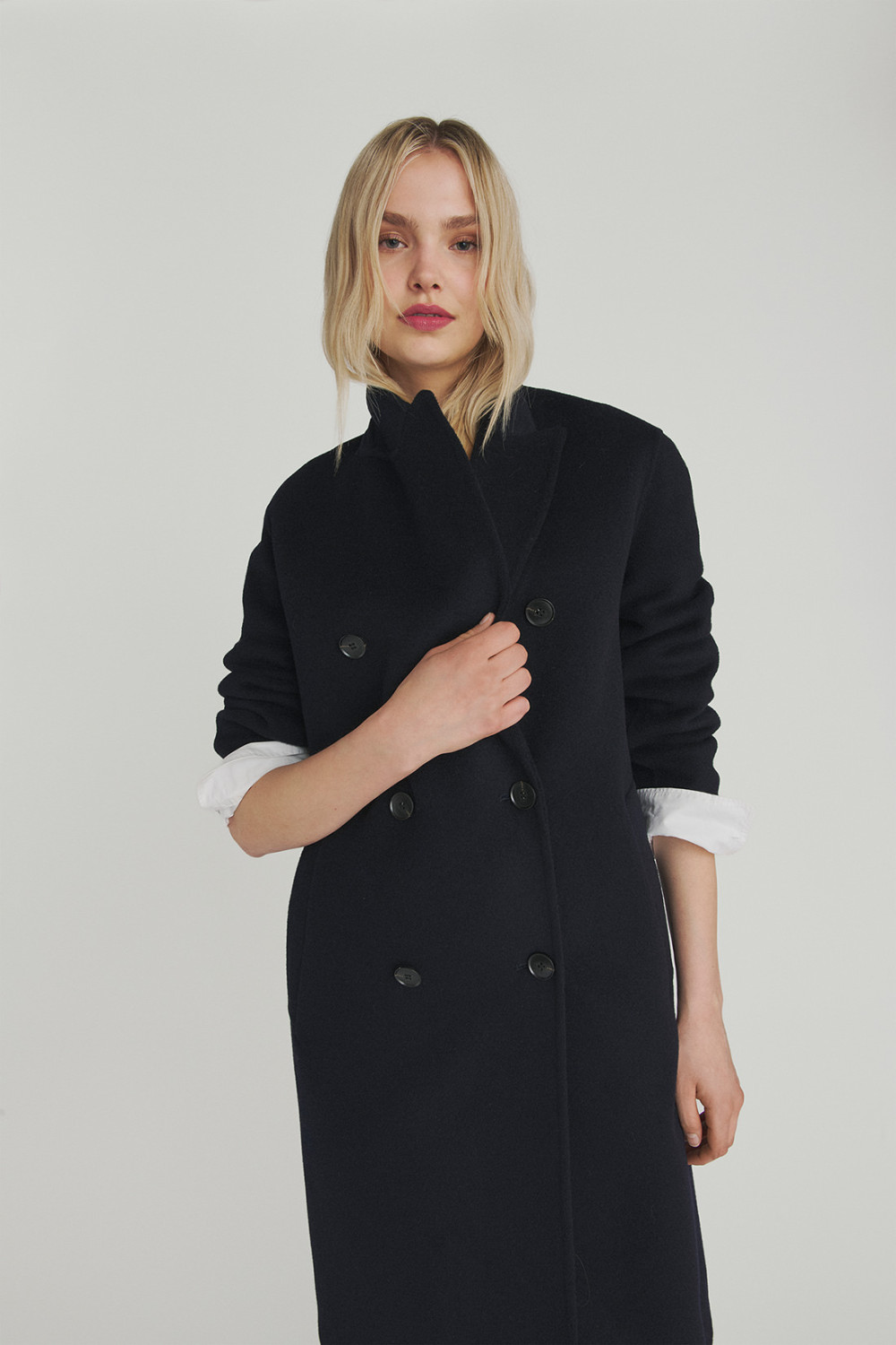 ROY ROGERS: DOUBLE-BREASTED WOOL COAT