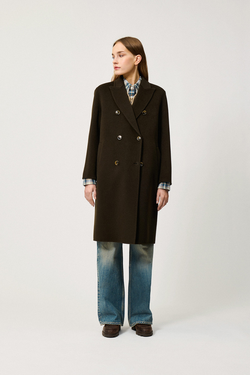 ROY ROGERS: DOUBLE-BREASTED COAT IN WOOL