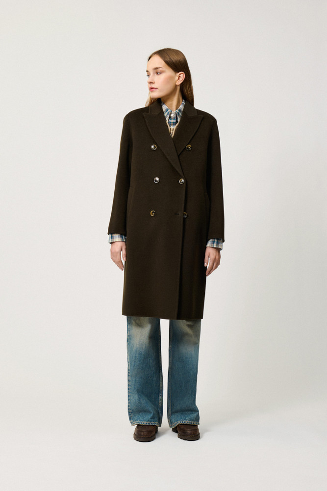 DOUBLE-BREASTED COAT IN WOOL