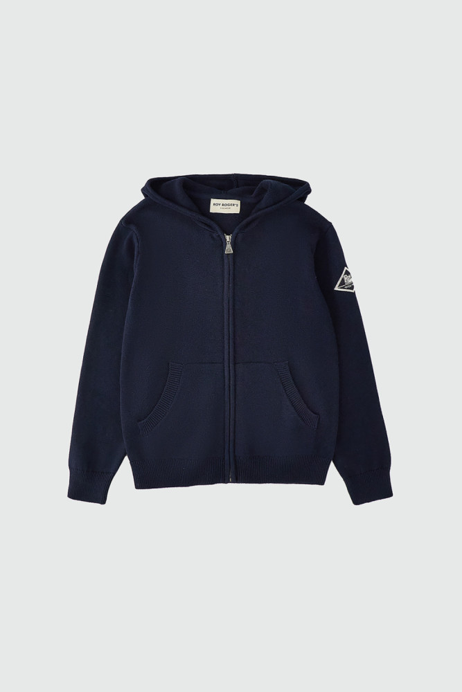 CARDIGAN CON ZIP E CAPPUCCIO