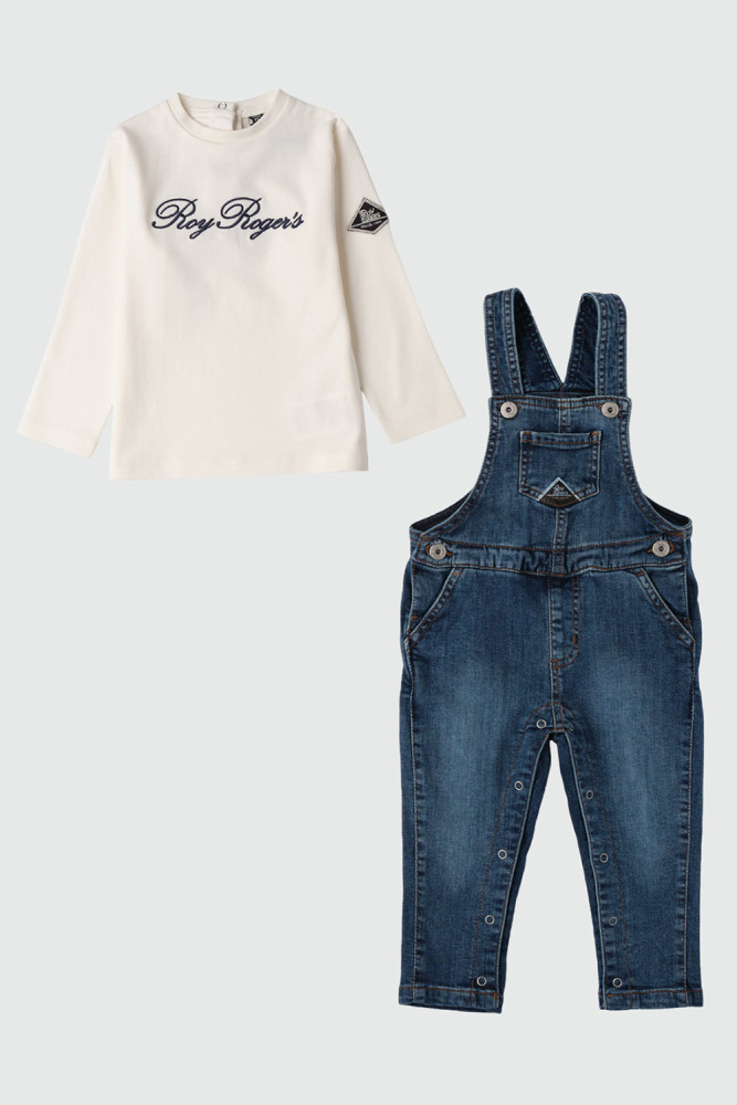 COMPLETO MAGLIA IN COTONE E SALOPETTE