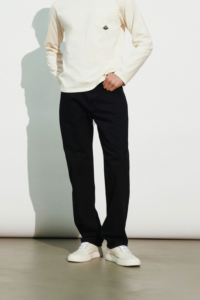 CULT WIDE SELVEDGE BAR DENIM BLACK SW ENZYME
