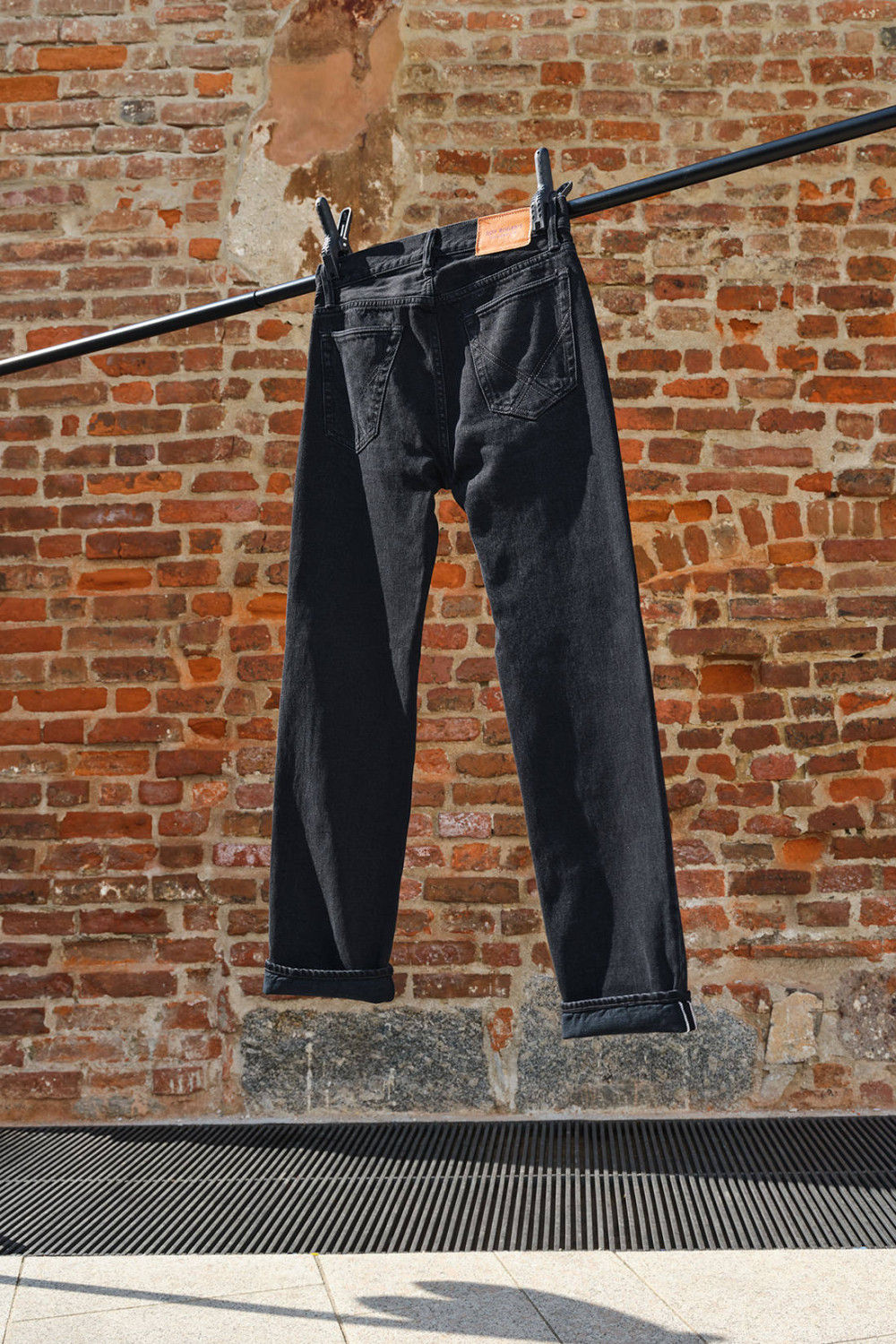 ROY ROGERS: Cult Wide SELVEDGE BAR ROY ROGER'S Black Denim Super S.W.