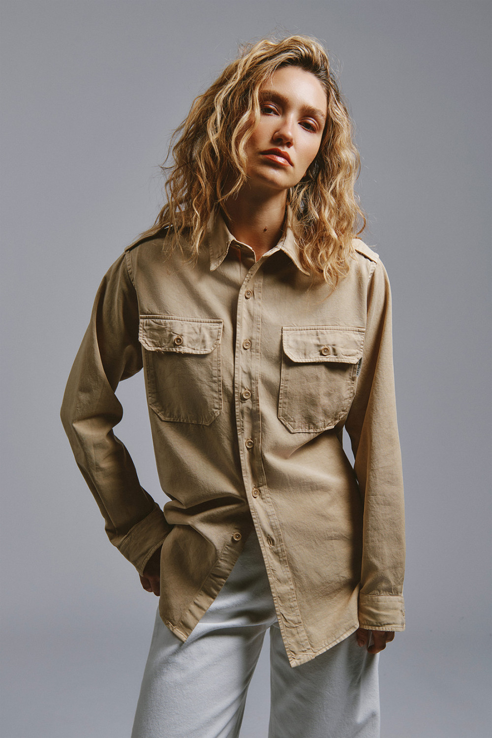 ROY ROGERS: EVA X ROY ROGER'S - MILITARY SHIRT IN GABARDINE