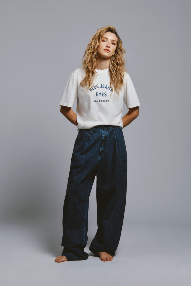 EVA X ROY ROGER'S- EVA DENIM MID STONE PANTS