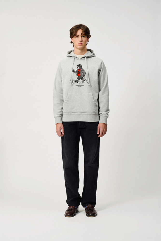 HOODED SWEATSHIRT WITH HIKING BEAR PRINT