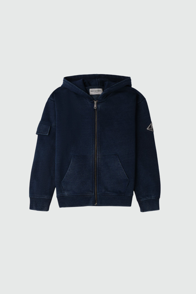 FELPA CON CAPPUCCIO E ZIP