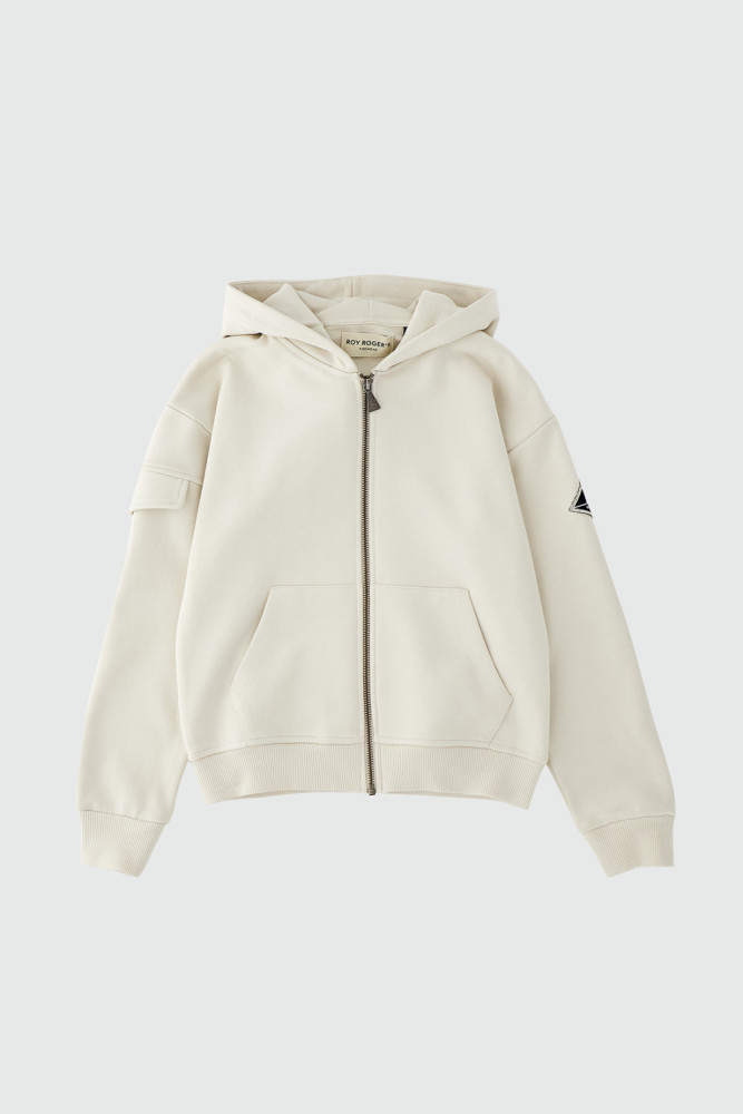 FELPA CON CAPPUCCIO E ZIP