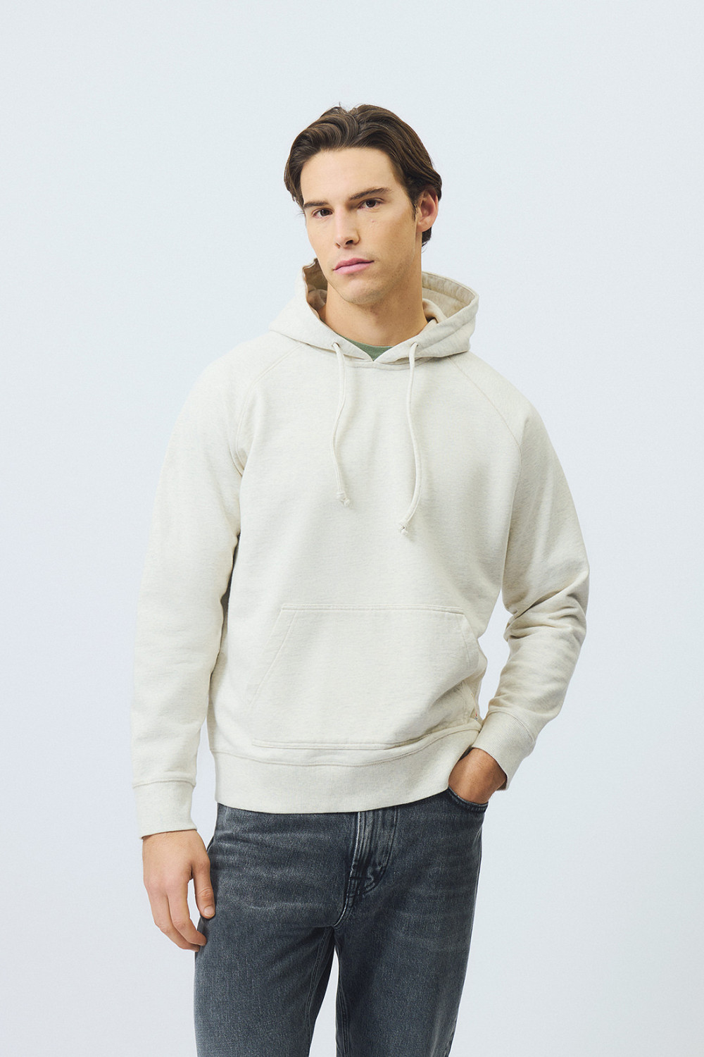 ROY ROGERS: FELPA CON CAPPUCCIO NO BRUSHED