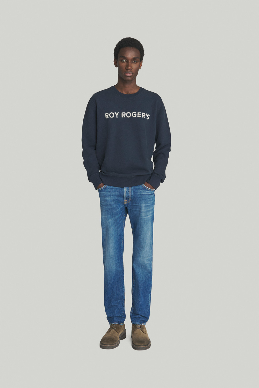 ROY ROGERS: CREWNECK SWEATSHIRT IN WOOL WITH EMBROIDERED LOGO