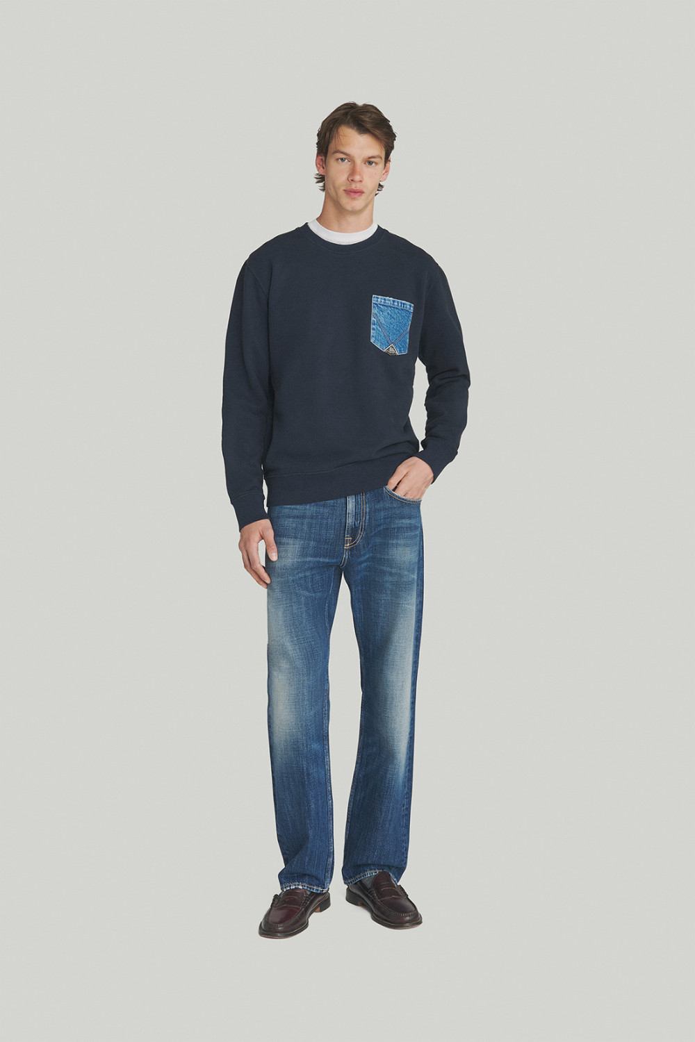 ROY ROGERS: FELPA GIROCOLLO POCKET