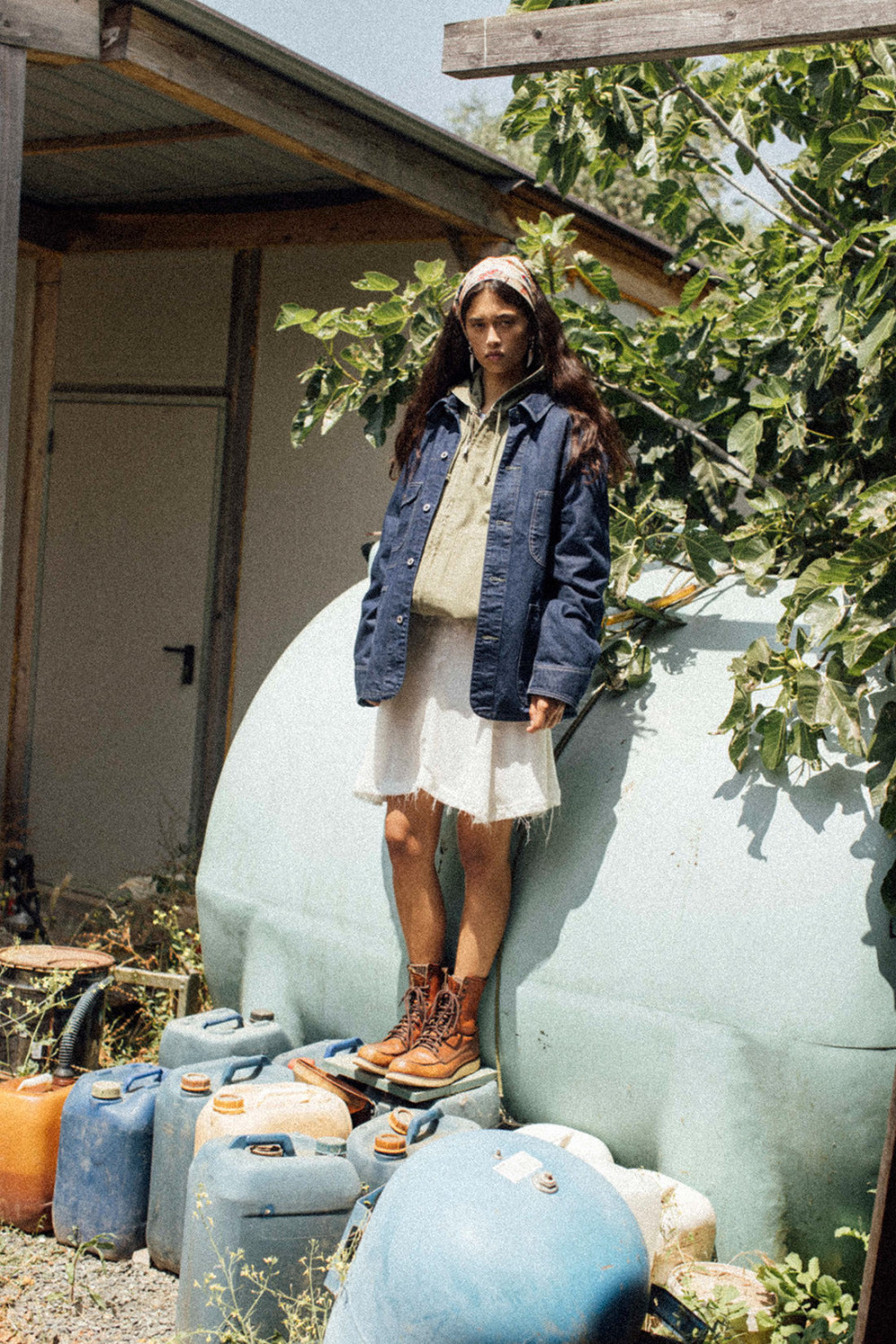 ROY ROGERS: GIACCA CHORE IN DENIM RINSE