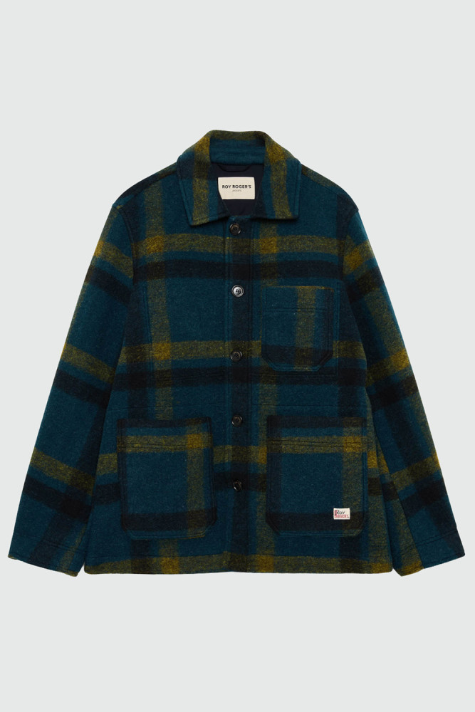 FARMER JACKET IN CHECK PRINT WOOL