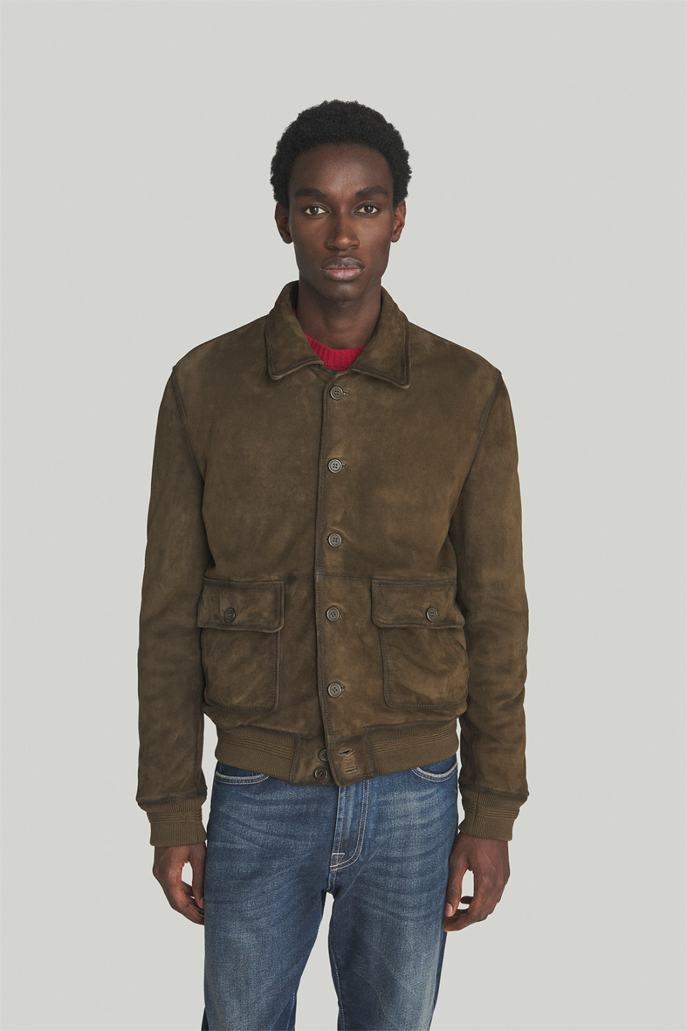 ROY ROGERS: GIACCA NEWMAN IN SUEDE EFFETTO VINTAGE