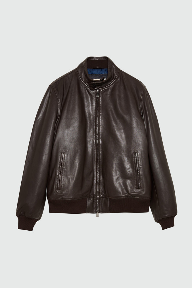PADDED BARRACUDA JACKET IN LEATHER