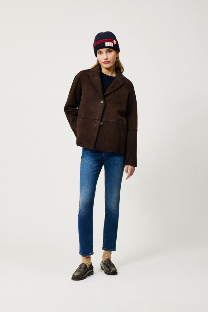 GIACCA PEACOAT IN SUEDE