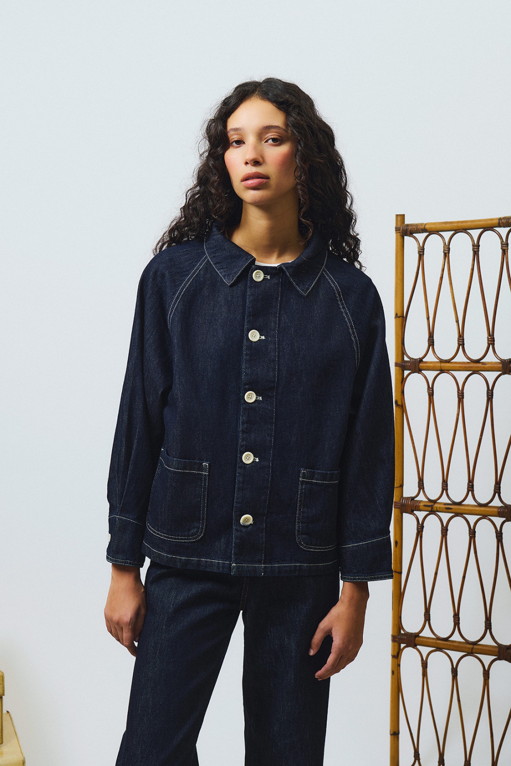 ROY ROGERS: TRAVAIL JACKET IN LIGHT RINSE WASH DENIM