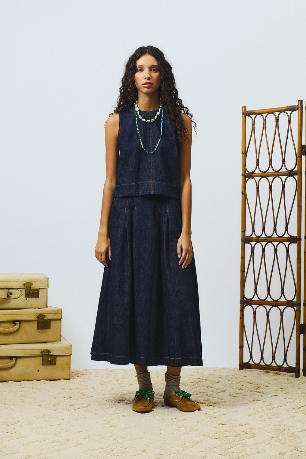 ROY ROGERS: CINDY SKIRT IN LIGHT RINSE DENIM