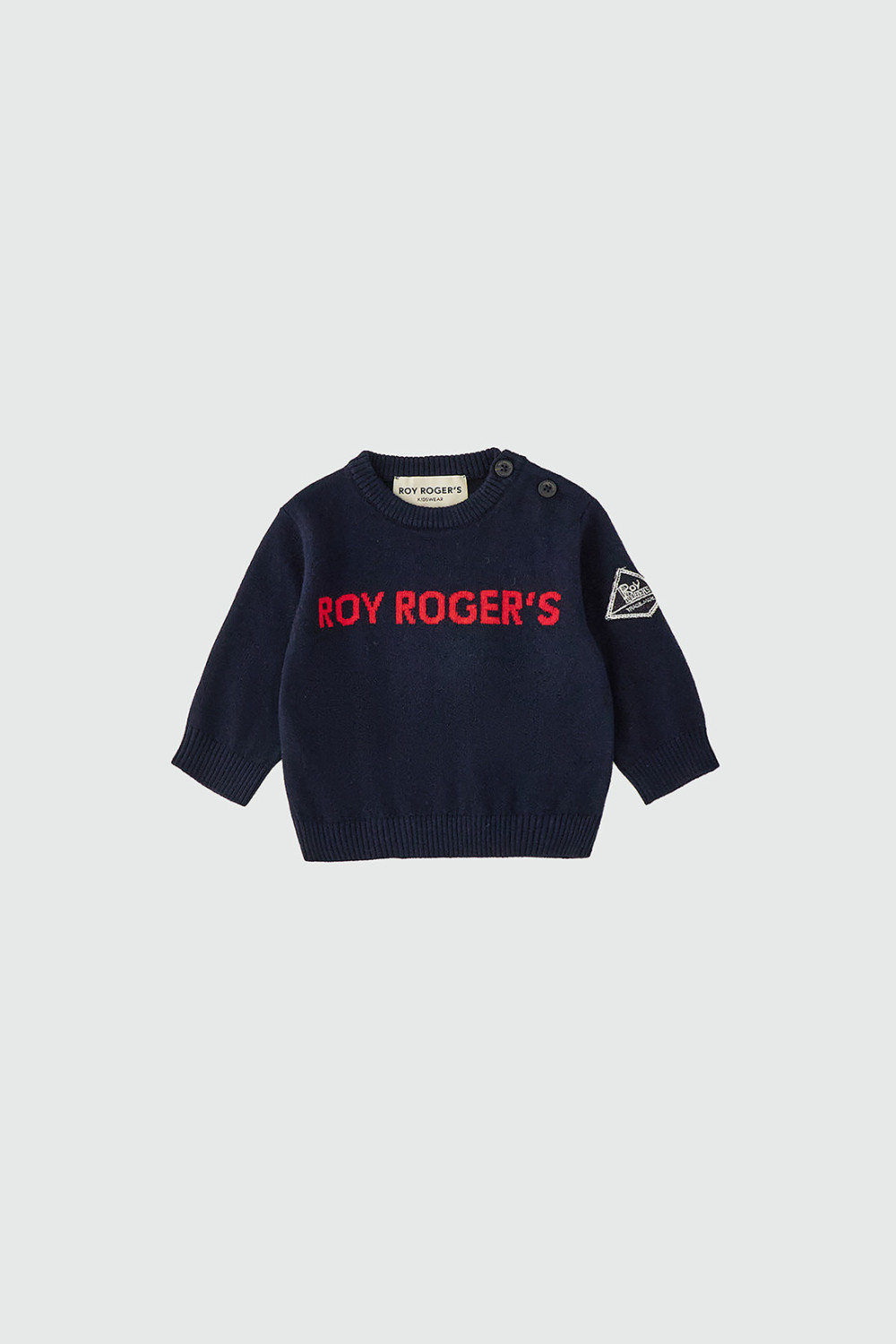 ROY ROGERS: MAGLIA GIROCOLLO IN COTONE E LANA