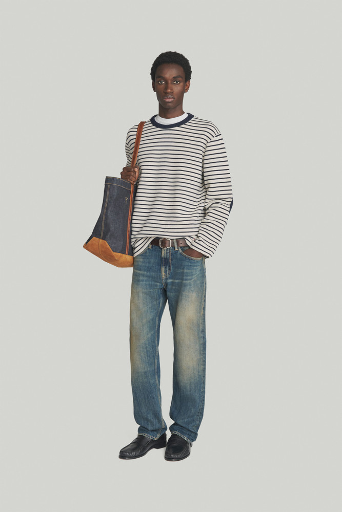 MAGLIA GIROCOLLO IN JERSEY A RIGHE