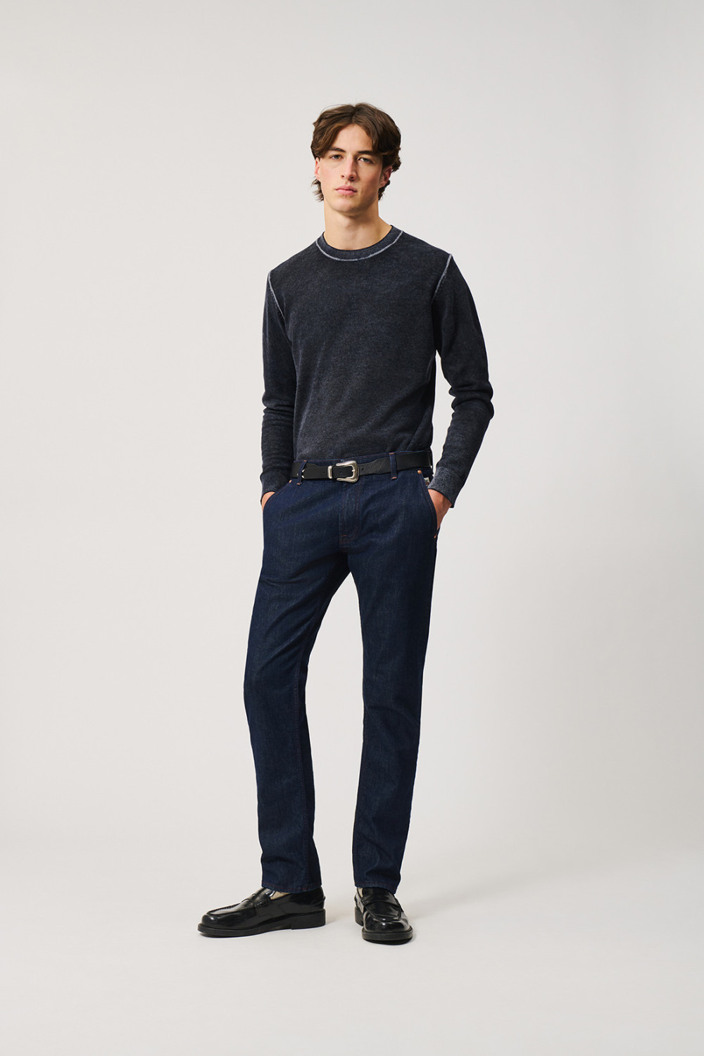 ROY ROGERS: CREW NECK SWEATER IN WOOL 