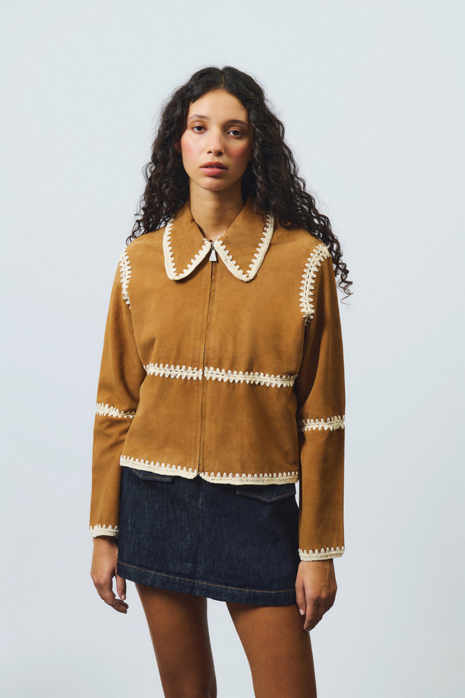 OLD GLORY - CROCHET JACKET IN SUEDE 