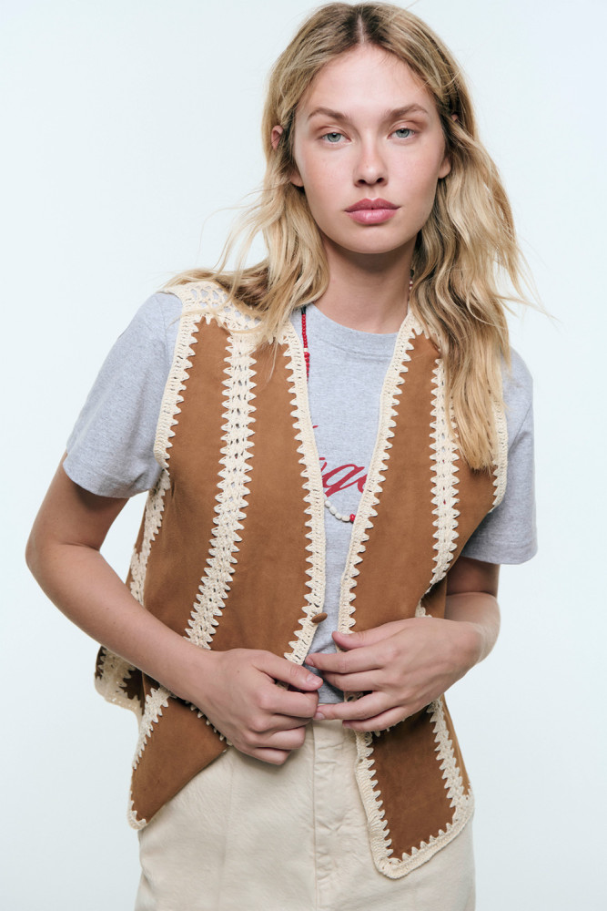 OLD GLORY - RAJA VEST IN SUEDE