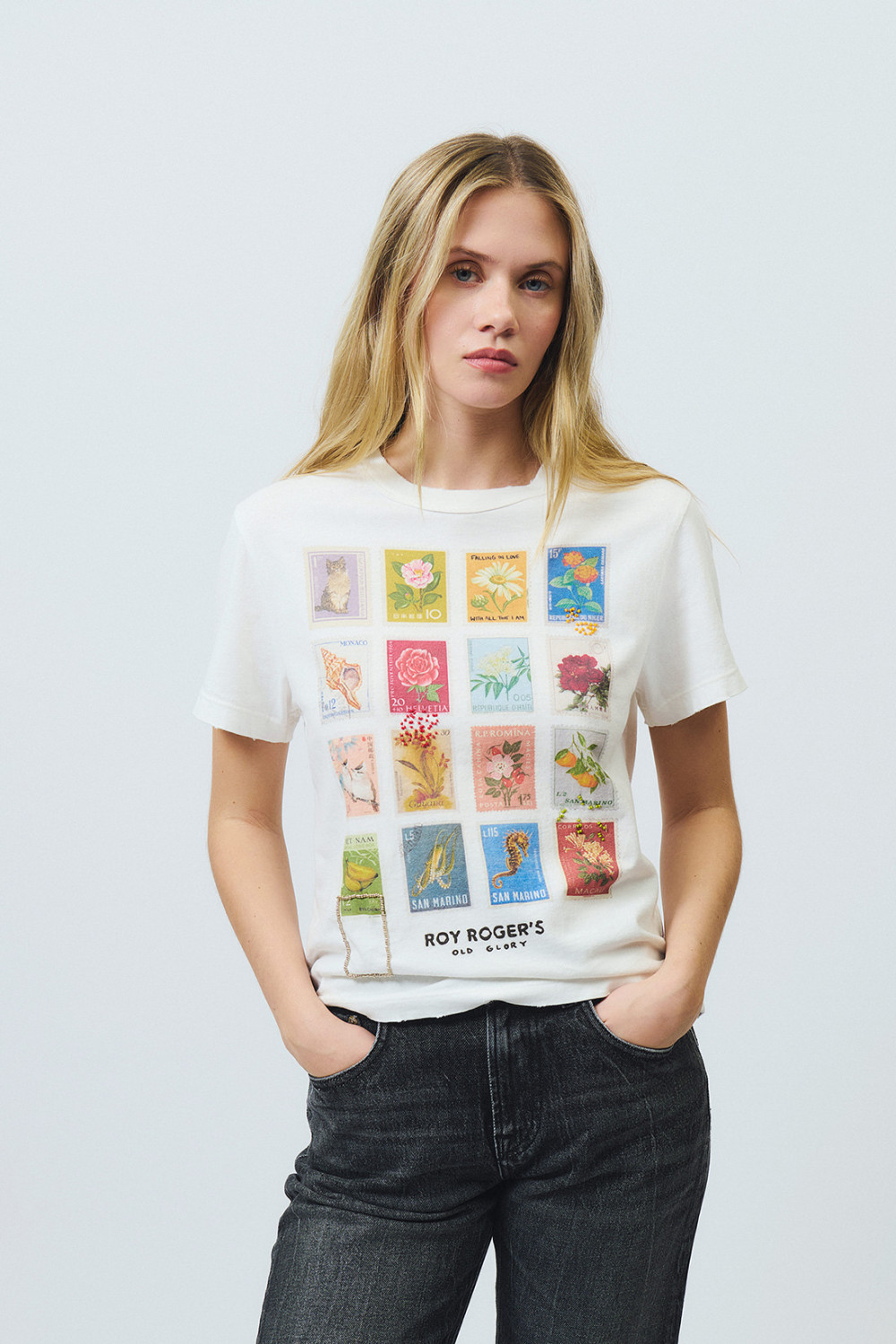 ROY ROGERS: OLD GLORY - T-SHIRT CON STAMPA VINTAGE STAMP