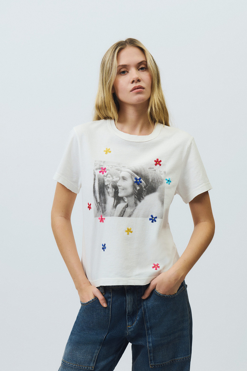 ROY ROGERS: OLD GLORY - T-SHIRT CON STAMPA WOODSTOCK