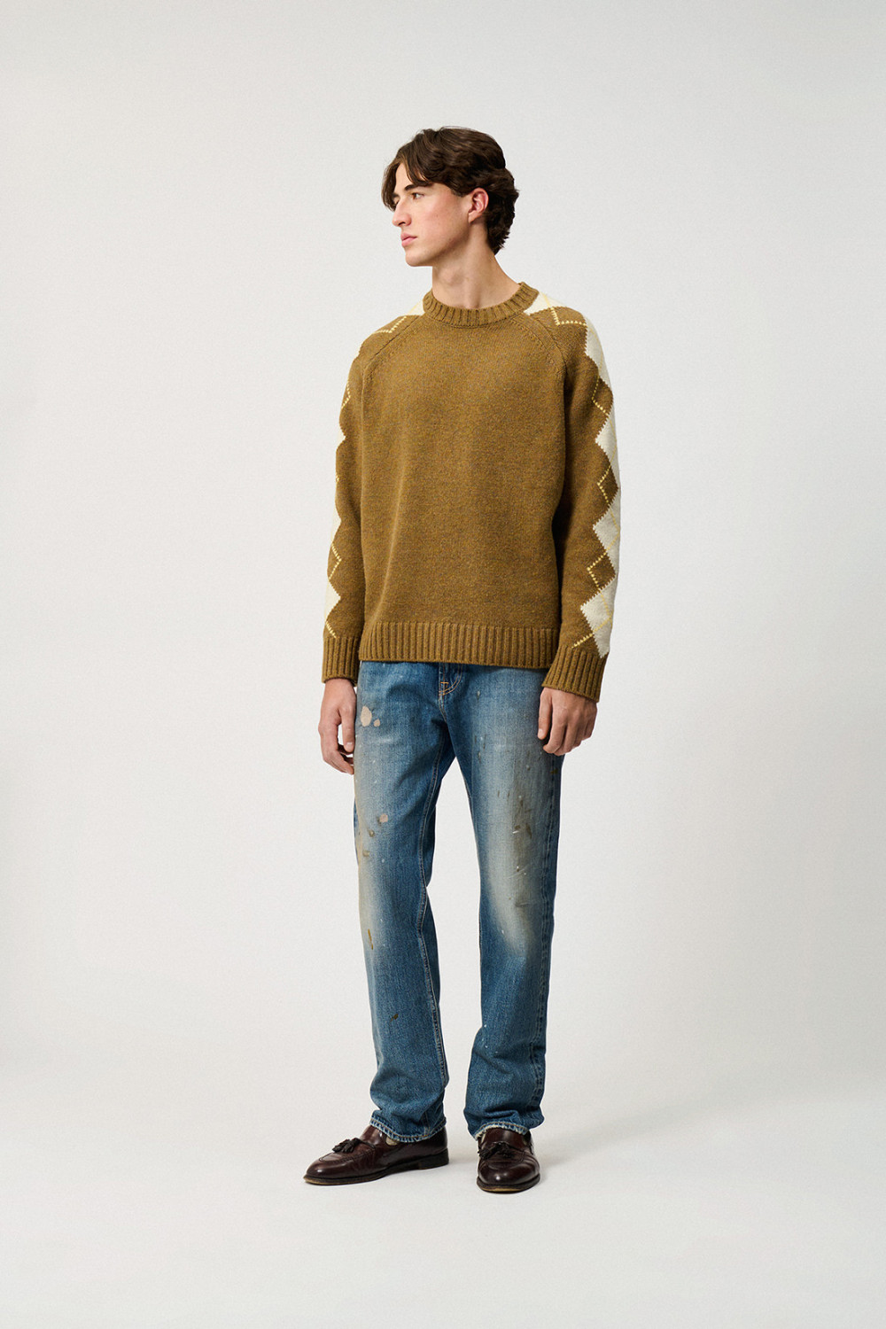 ROY ROGERS: ARGYLE JUMPER IN MERINO WOOL