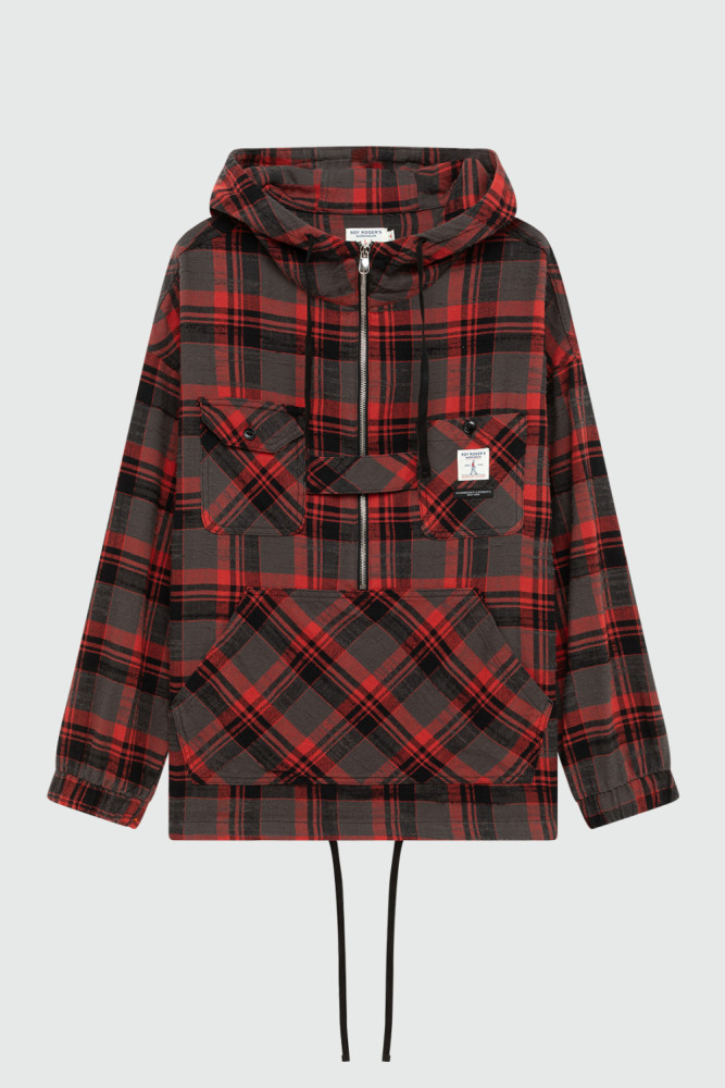 ROY ROGER'S WORKWEAR x ENGINEERED GARMENTS - CHECK PRINT HOODED SWEATSHIRT
