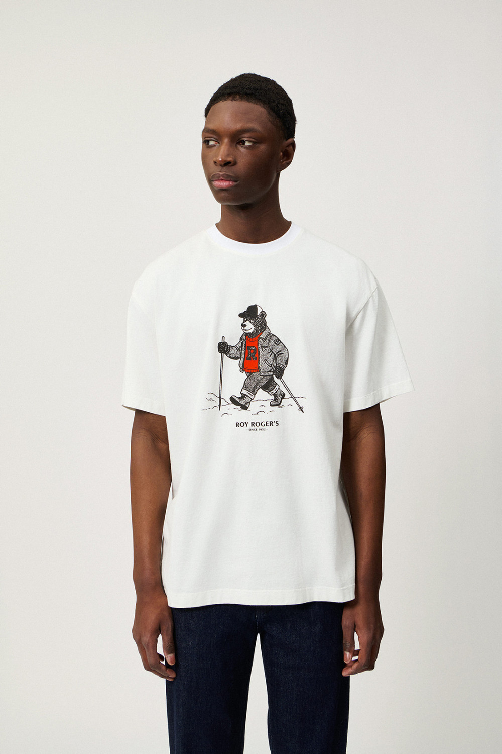ROY ROGERS: T-SHIRT WITH HIKING BEAR PRINT