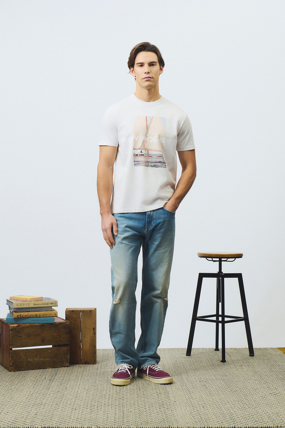 ROY ROGERS: T-SHIRT IN JERSEY CON STAMPA NAUTIC LIFE