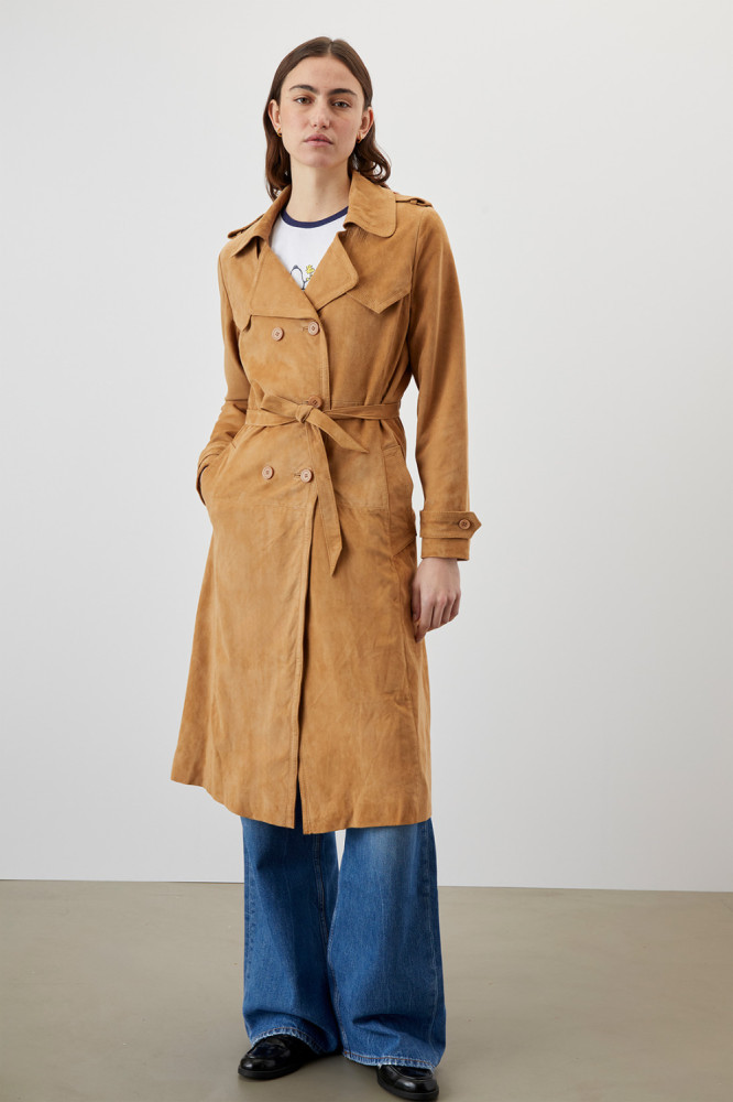 TRENCH IN SUEDE