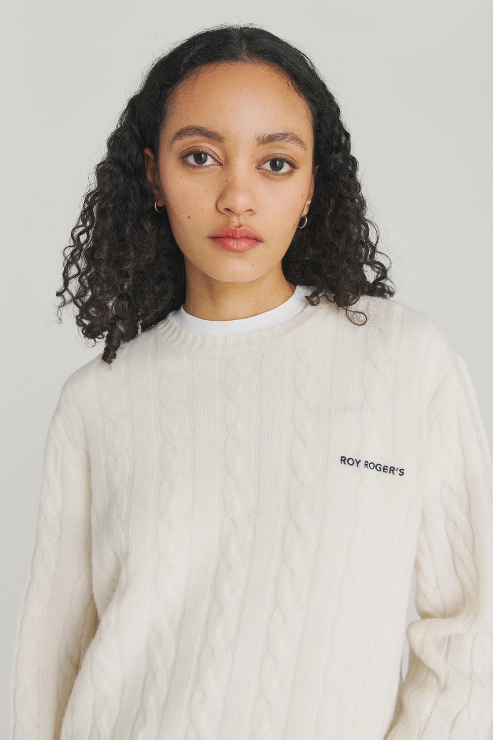 ROY ROGERS: PULLOVER CABLE IN LANA E CASHMERE