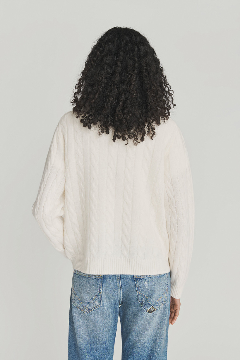 ROY ROGERS: PULLOVER CABLE IN LANA E CASHMERE