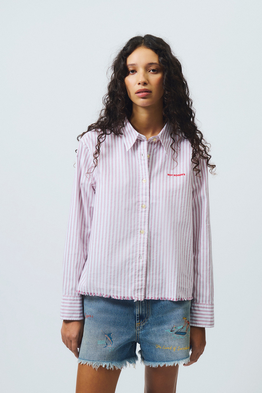 ROY ROGERS: CAMICIA ELLY IN COTONE OXFORD A RIGHE