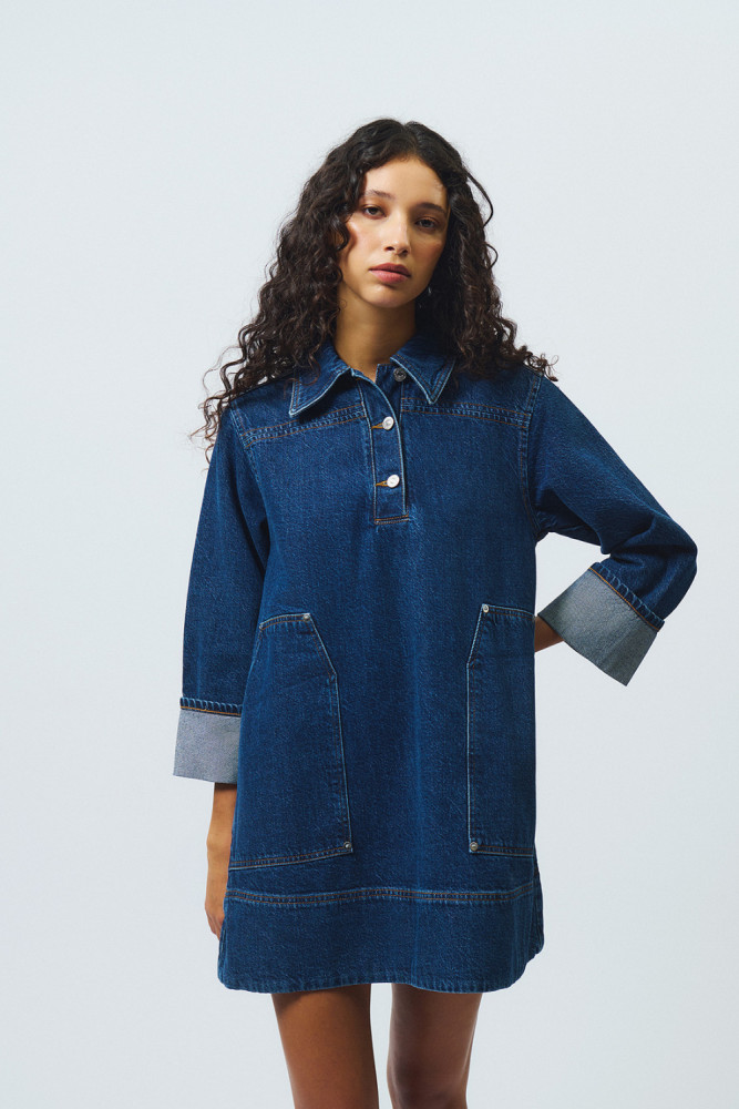 CLUB WORK DRESS IN DENIM 
