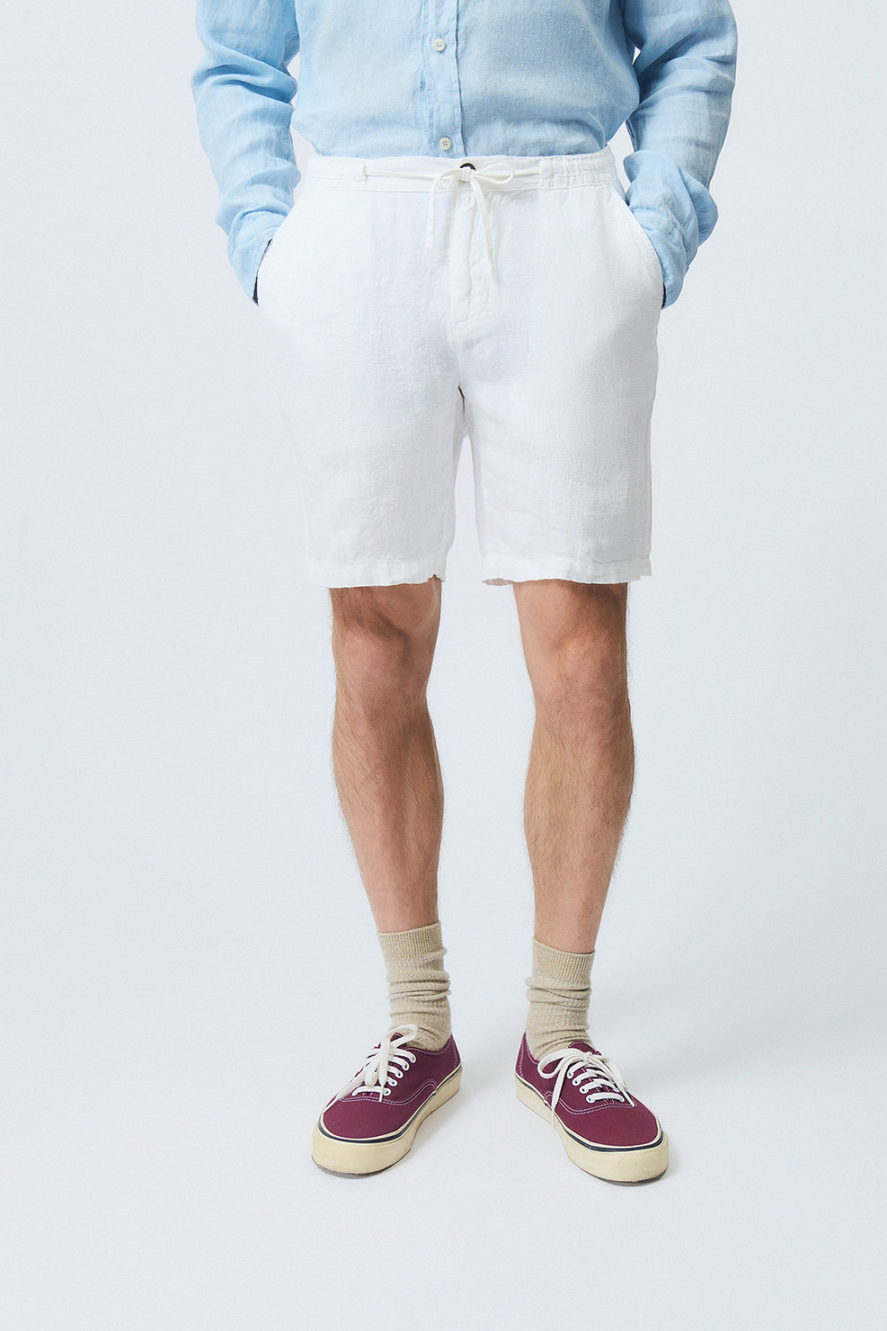 ROY ROGERS: PORTOFINO BERMUDA SHORTS IN LINEN